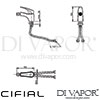 Cifial 32410NP U Podium Mono Bidet Mixer Dimensions